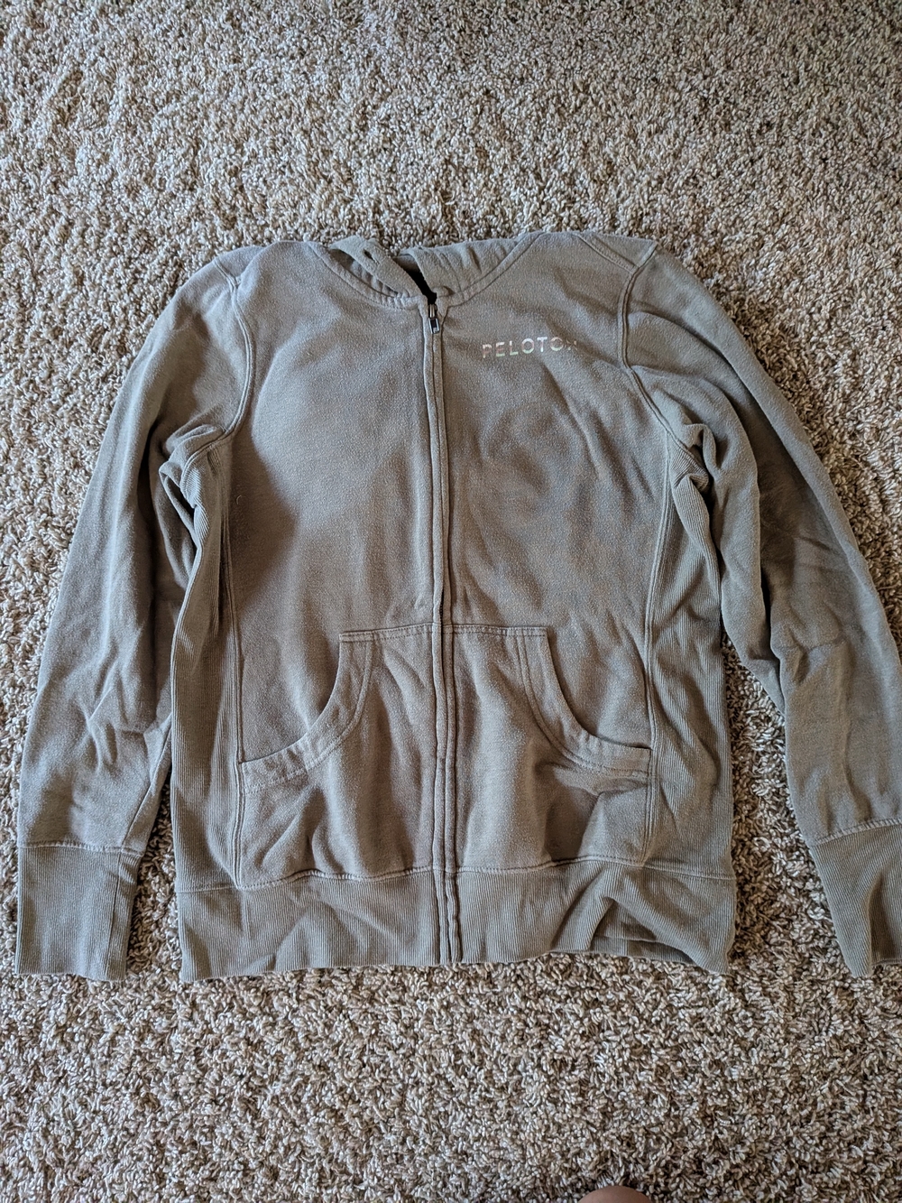 Peloton Women's Zip-Up Hoodie in Taupe
